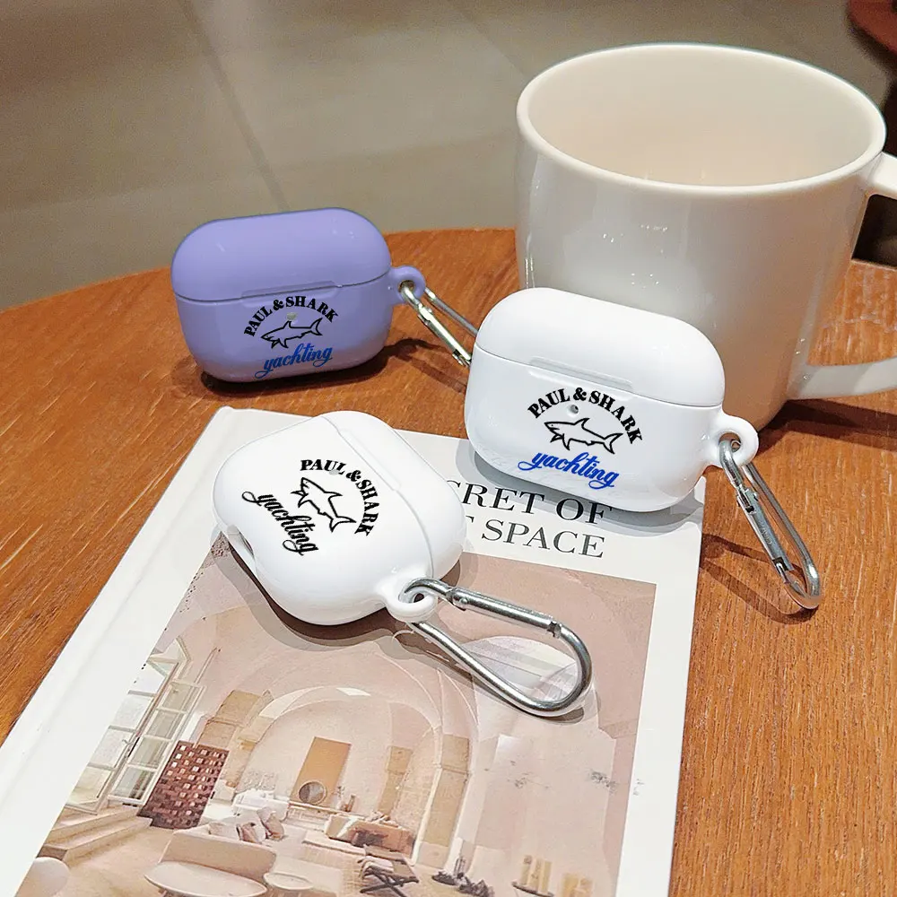 Противоударный защитный глянцевый чехол для наушников P-Pauls S-Sharks AirPods 1 2 3 4 Pro2 с