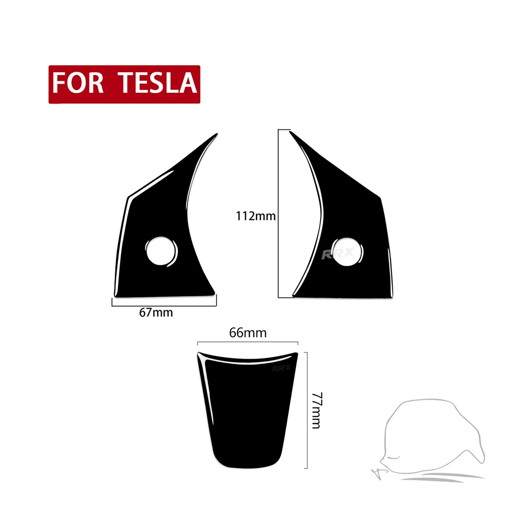 Для Tesla Model Y 2020 + 3 17-22 фортепиано черная панель рулевого колеса Обложка отделка