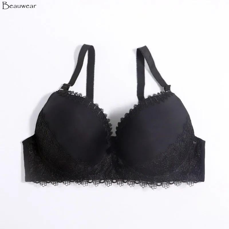 

Beauwear female big size bra full cup minimizer bra underwear 85D 90D 95D 100D 105D 110D no padding underwire lace bralette