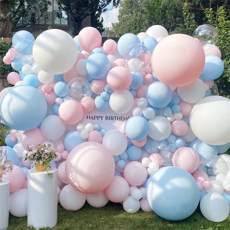 

120 шт макарон синий розовый белый воздушные шары гирлянда арочный комплект для выпускного свадьба Baby Shower День рождения украшения поставки