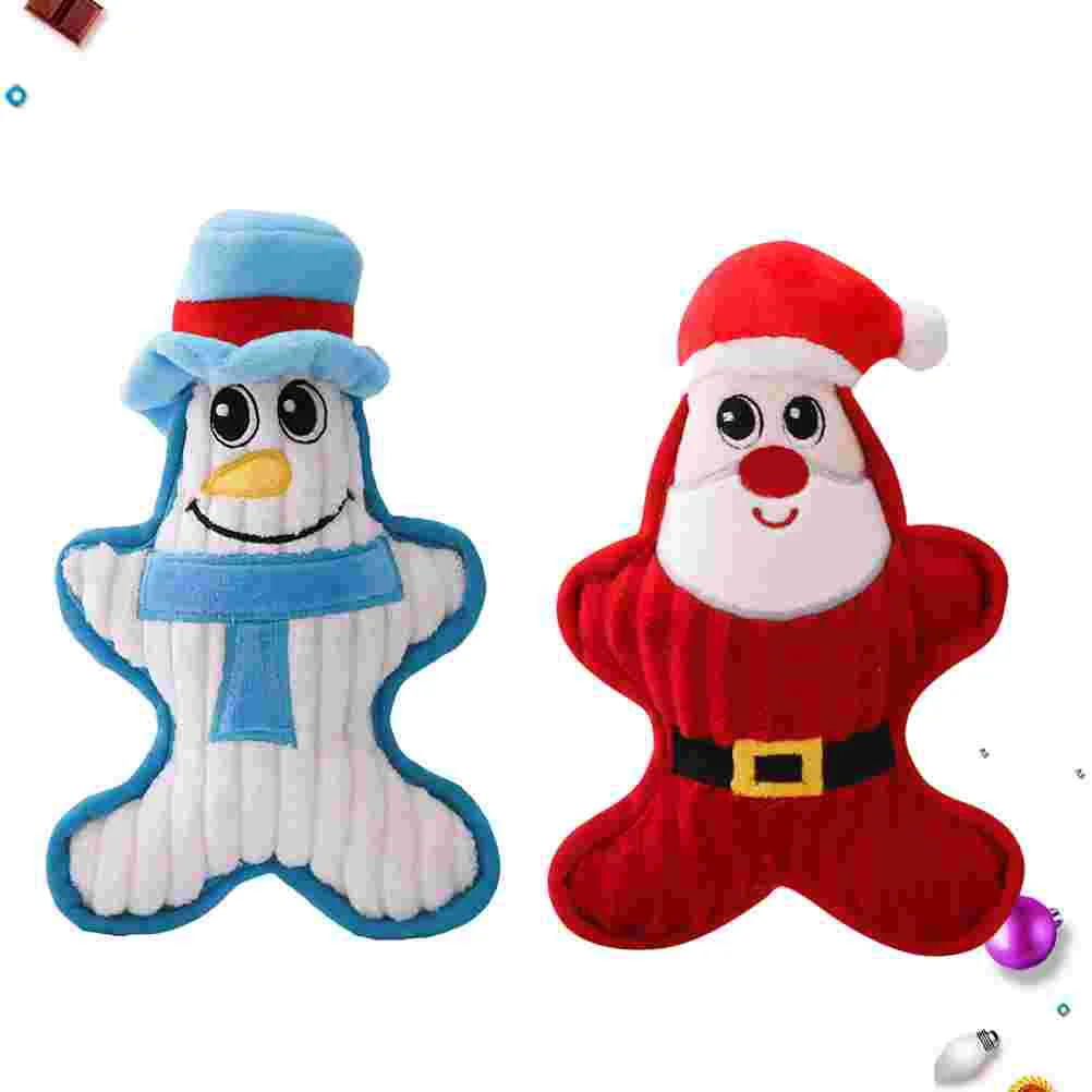 

Toy Dog Squeaky Puppy Christmas Toys Plush Chew Man Bite Pet Teething Gingerbread Softdoll Snowman Cat Holiday Biting Chasing