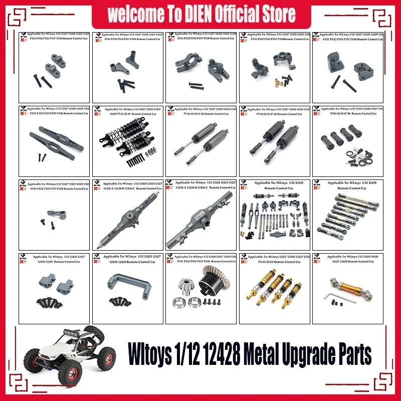 WLtoys-Kit De Varilla Amarre Diferencial Para Coche Escalada A Control Remoto Piezas Mejora Metal адаптер Neumáticos 12429