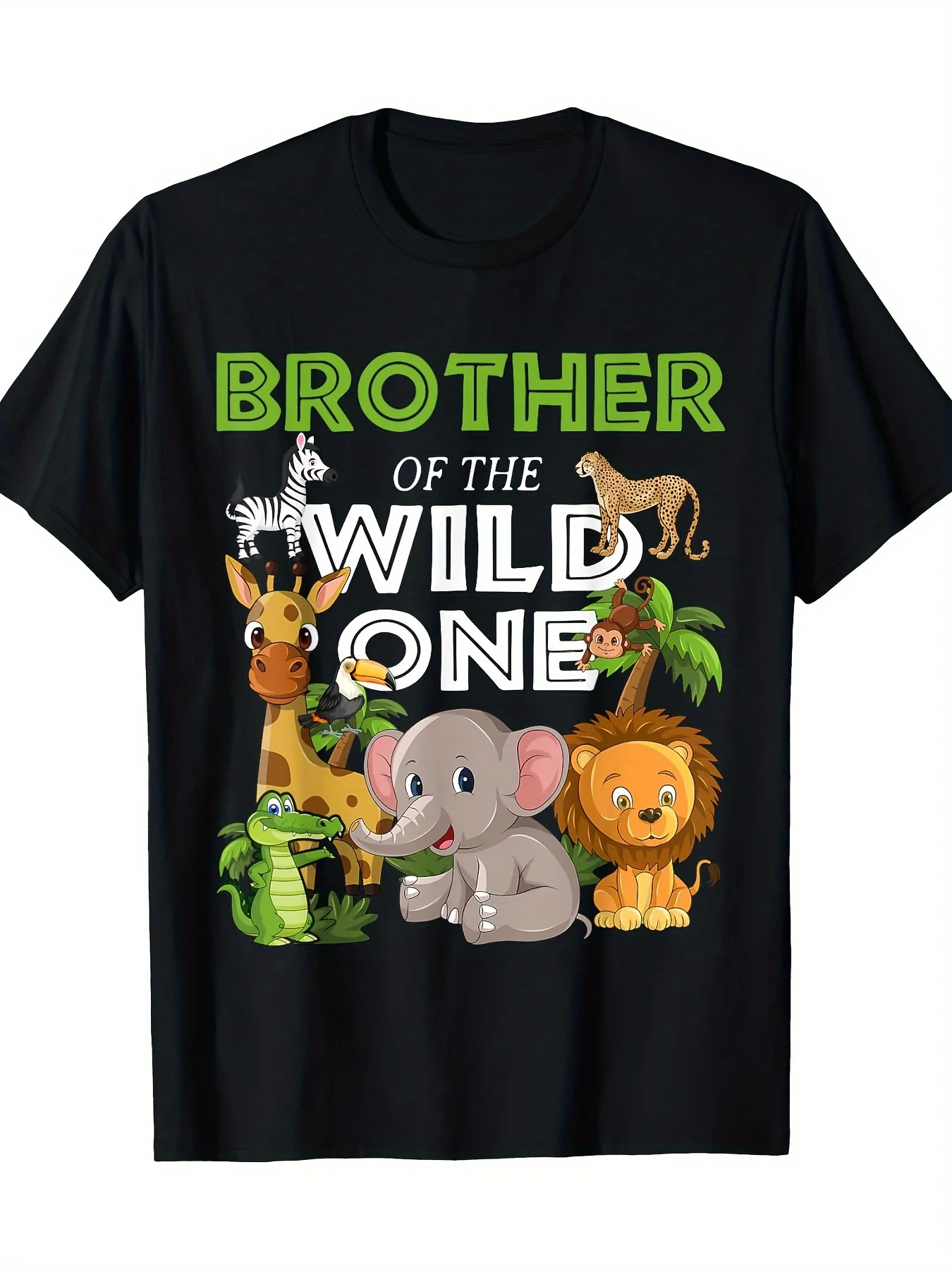 Футболка Brother Of The Wild One Zoo на день рождения сафари животные джунглей 220 г 100% хлопок