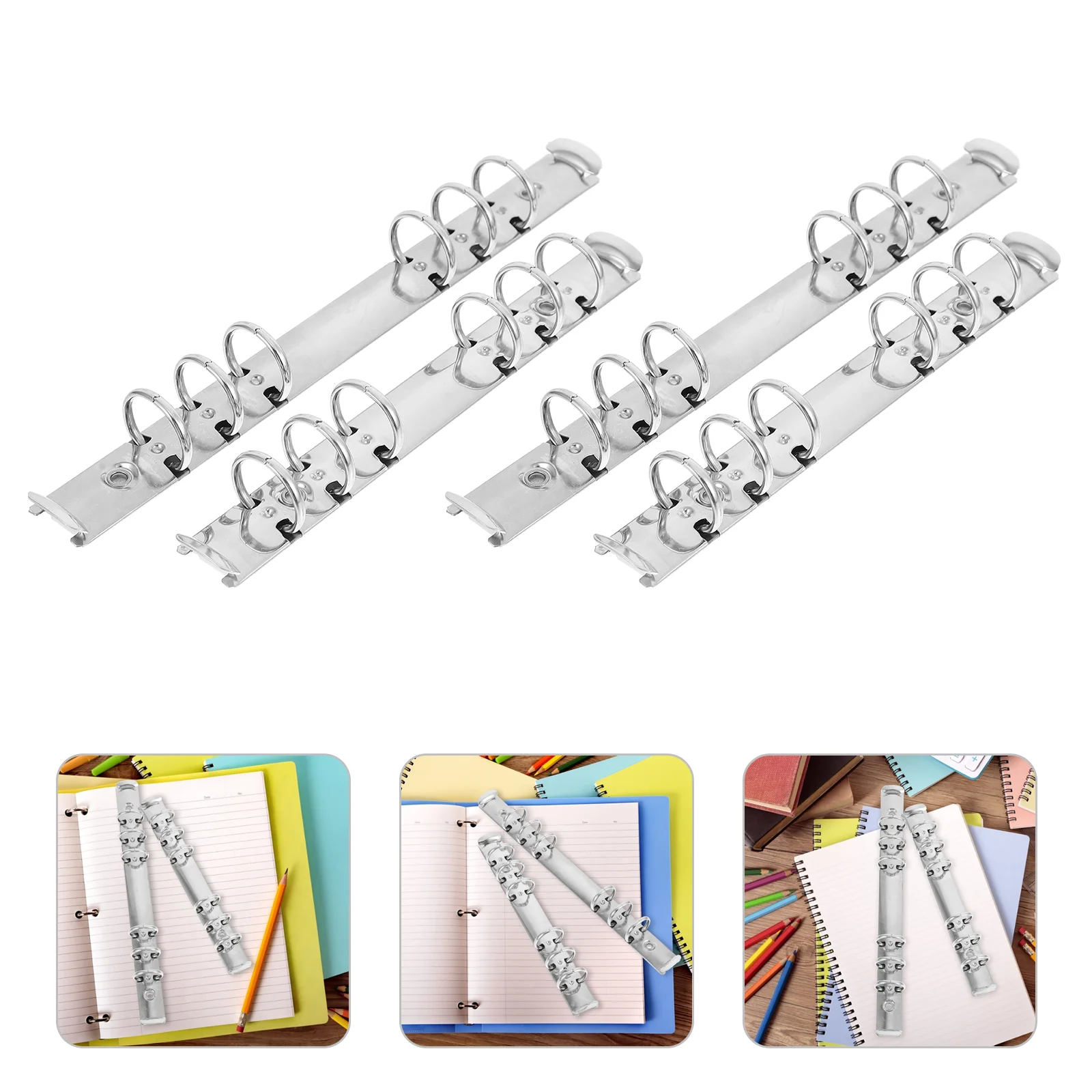

4pcs Loose Leaf Binder Clips Scrapbooking Book Clips Segmented Binders