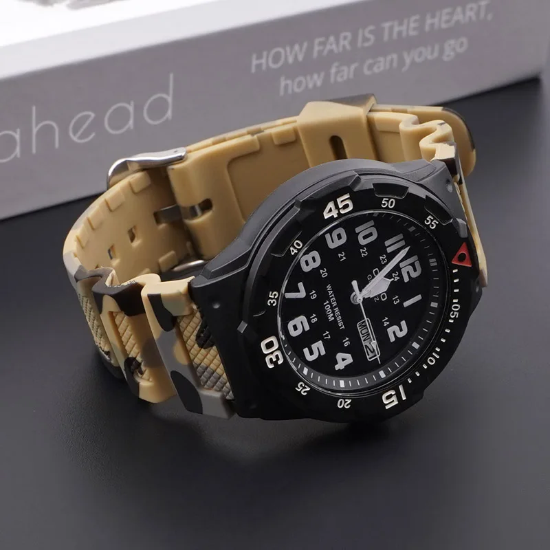 18mm Camouflage Rubber Watch band for Casio AQ-S810W AE-1000W AE-1200/1300 SGW-300 Sport Strap Sweat-proof Bracelet Accessories