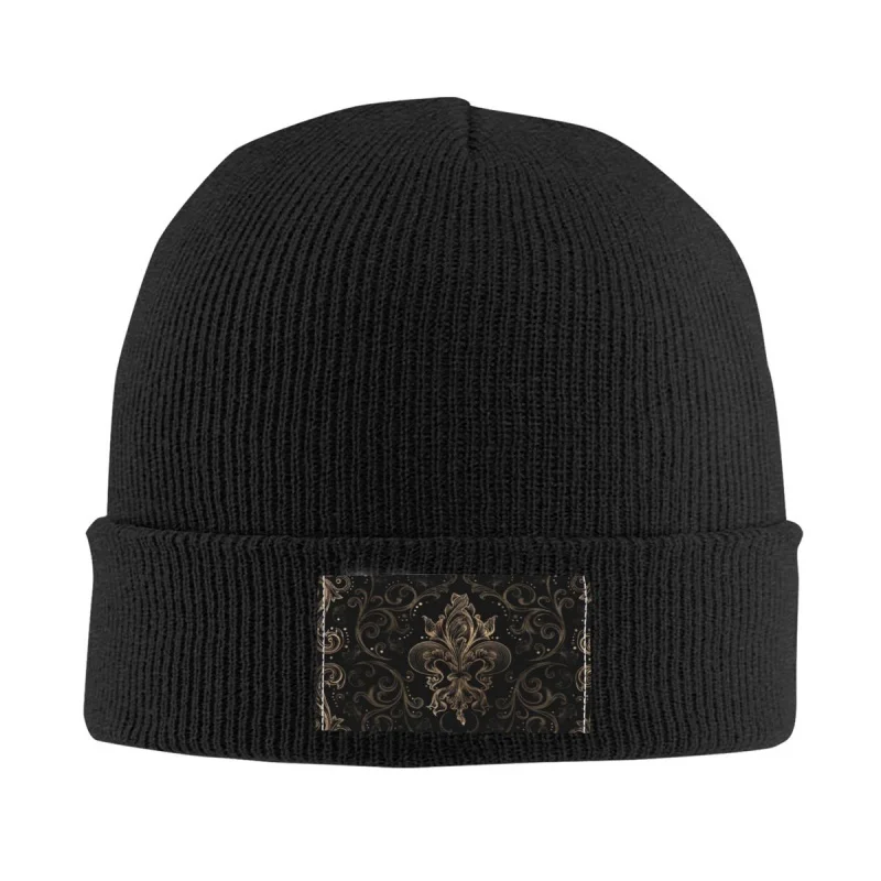 

Fleur-de-lis Beanie Cap Unisex Winter Warm Bonnet Homme Knit Hats Ski Fleur De Lis Lily Flower Symbol Skullies Beanies Cap