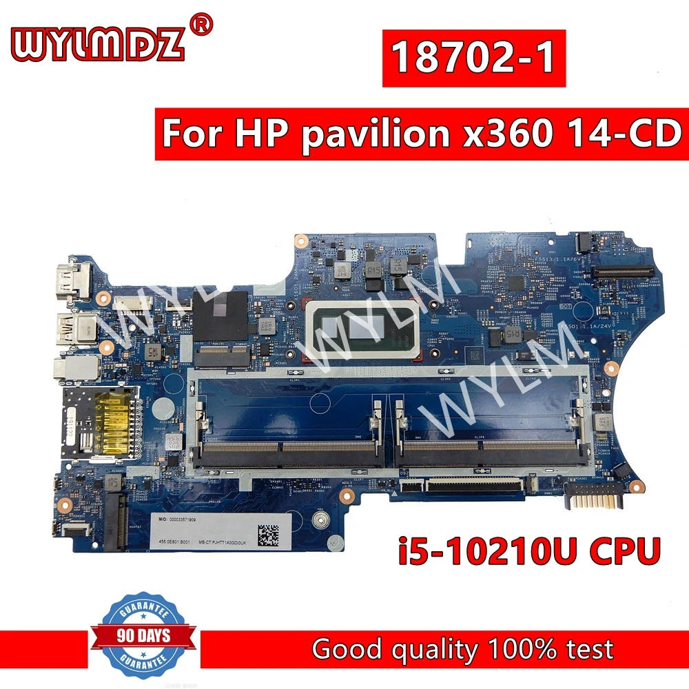 

18702-1 i5-10210U CPU Mainboard For HP pavilion x360 14-CD 18702-1 448.0E815.0011 455.0E801.A006 Laptop Motherboard