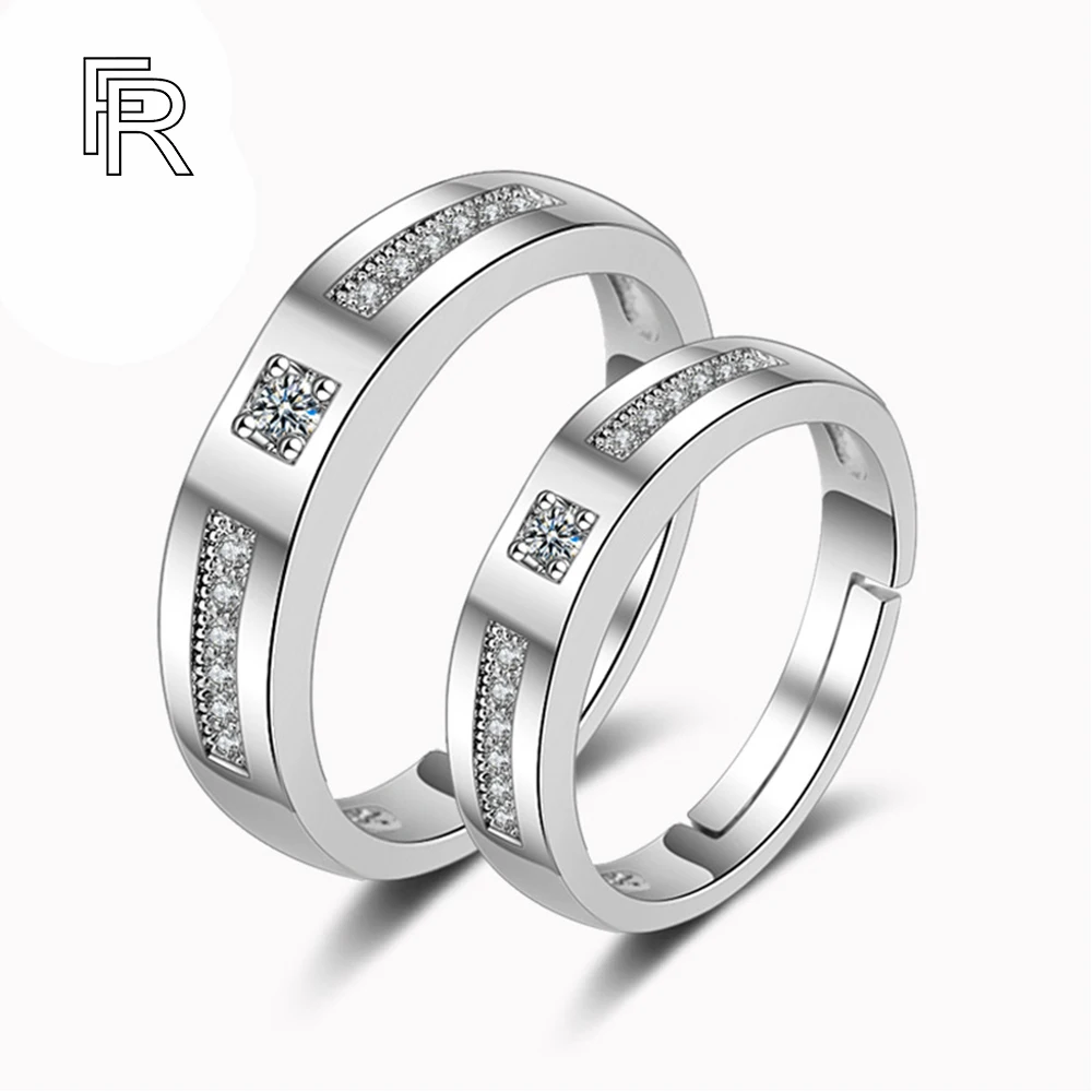 

Diamond-encrusted Men's And Women's Engagement Rings Adjustable Opening Index Finger Ring Love Diamond Ring Festival Gift Jewelr