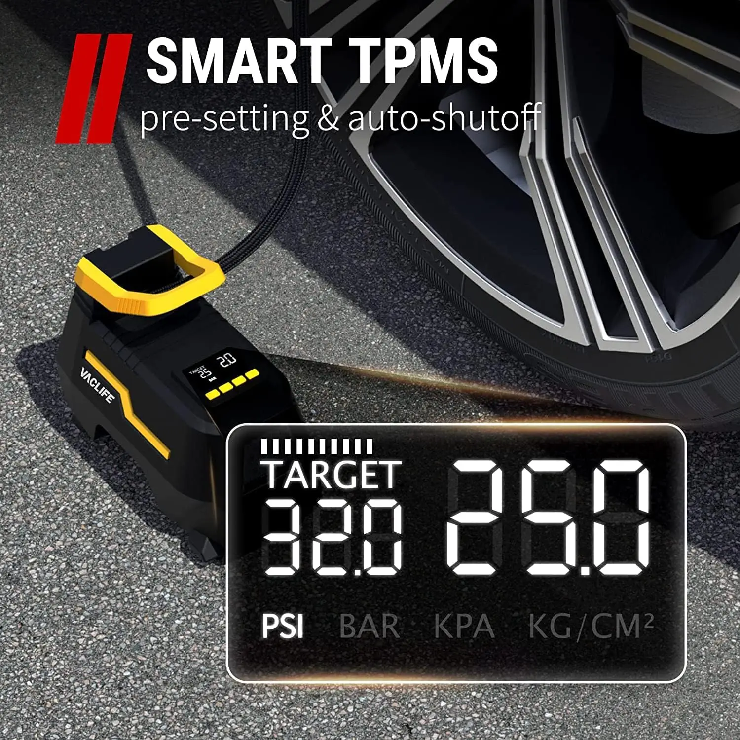 Насос для шин VacLife AC/DC 2-в-1 портативный воздушный компрессор насос автомобильных