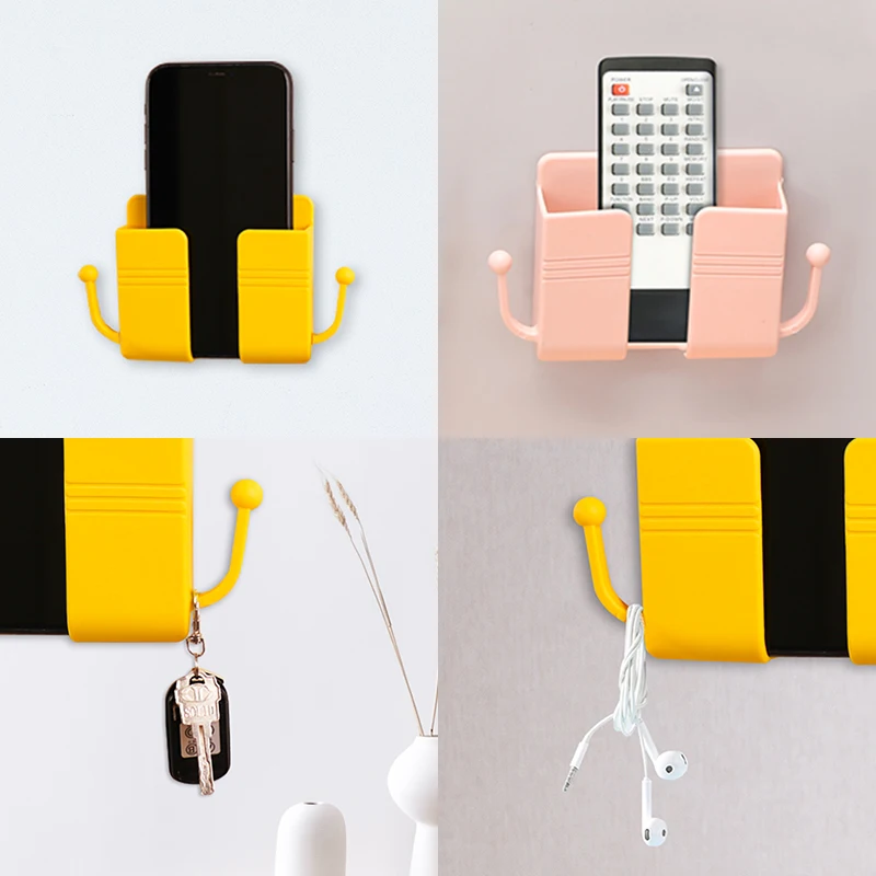

Popular Wall Mounted Charging Holder Universal Multi Mounted Mobile Phone Organizer Storage Box Hanging Shelf Wall Holder Stand