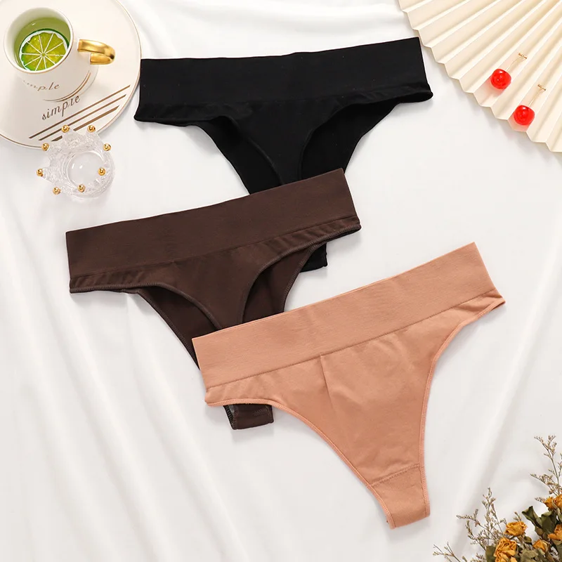 

2 шт./комплект, женские трусики-стринги с завышенной талией