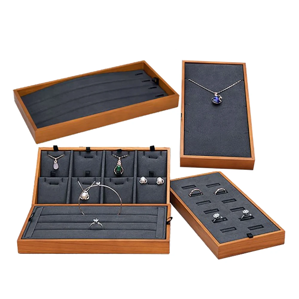 

Качественный лоток для хранения колец и ювелирных изделий, портативный держатель из микрофибры для демонстрации ожерелий и сережек, Женская витрина