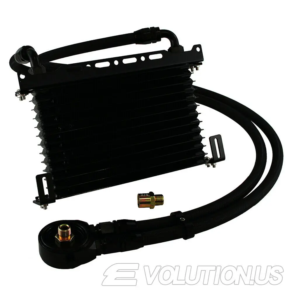 

Universal Trust 13 Row AN10 Oil cooler with Bracket & Oil Filter Adapter Hose Kit 3/4*16 & M20*1.5