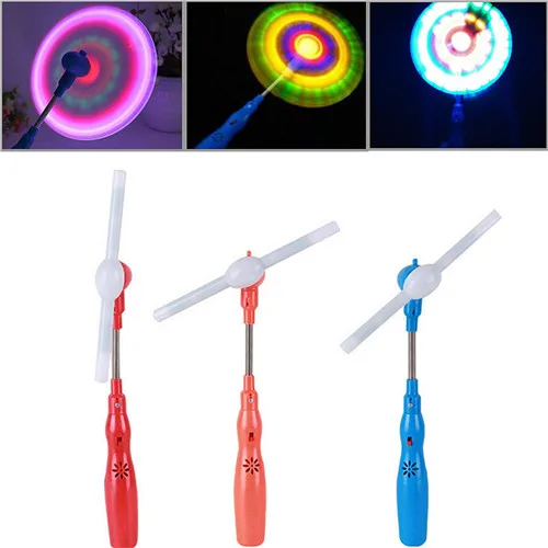 

1PC Luminous Windmills Flashing Light Up with Music LED Rainbow Spinning Windmill Toys Kids Gifts Random Color Light Wand