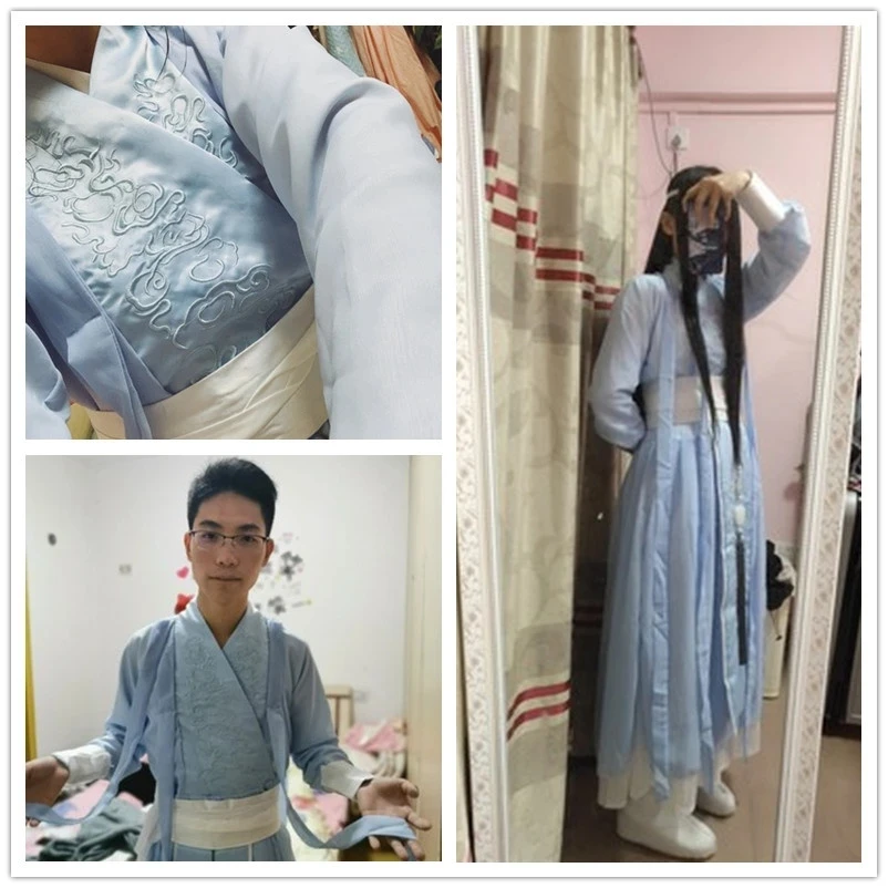 Фото Костюм для косплея Lan Wangji Mo Dao Zu Shi, оригинальный костюм Lan Zhan, китайские традиционные костюмы ханьфу для взрослых, неразобранная ТВ-серия №5