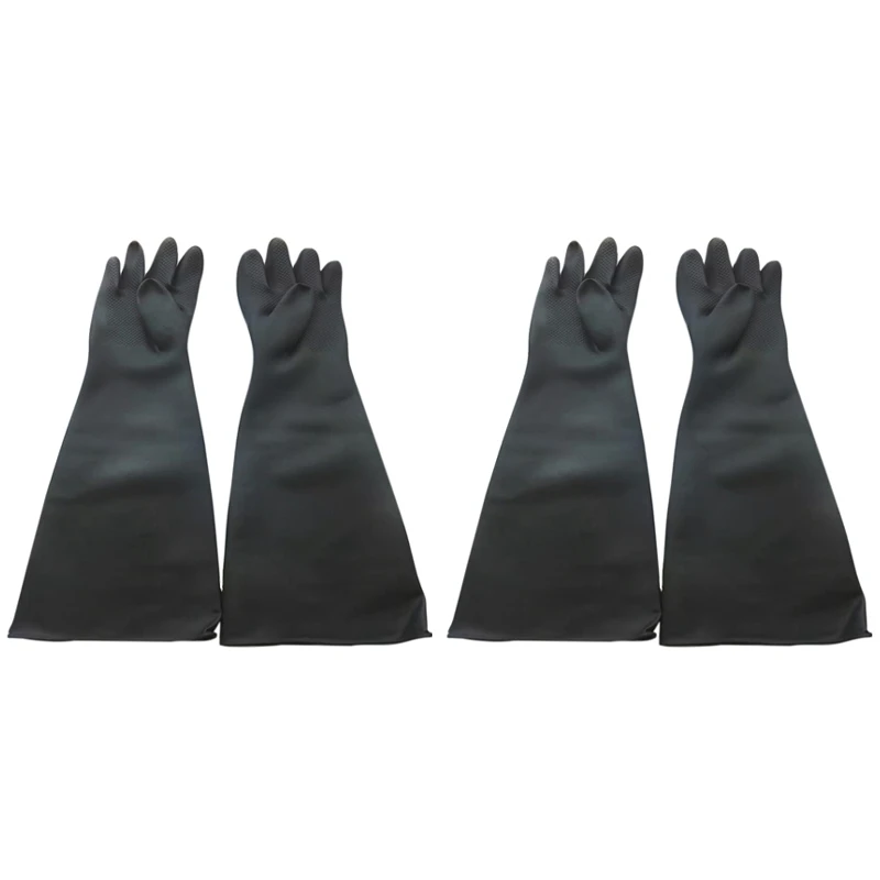 

2X Sand Blasting Gloves For Sandblast Cabinet Gloves 60X20cm