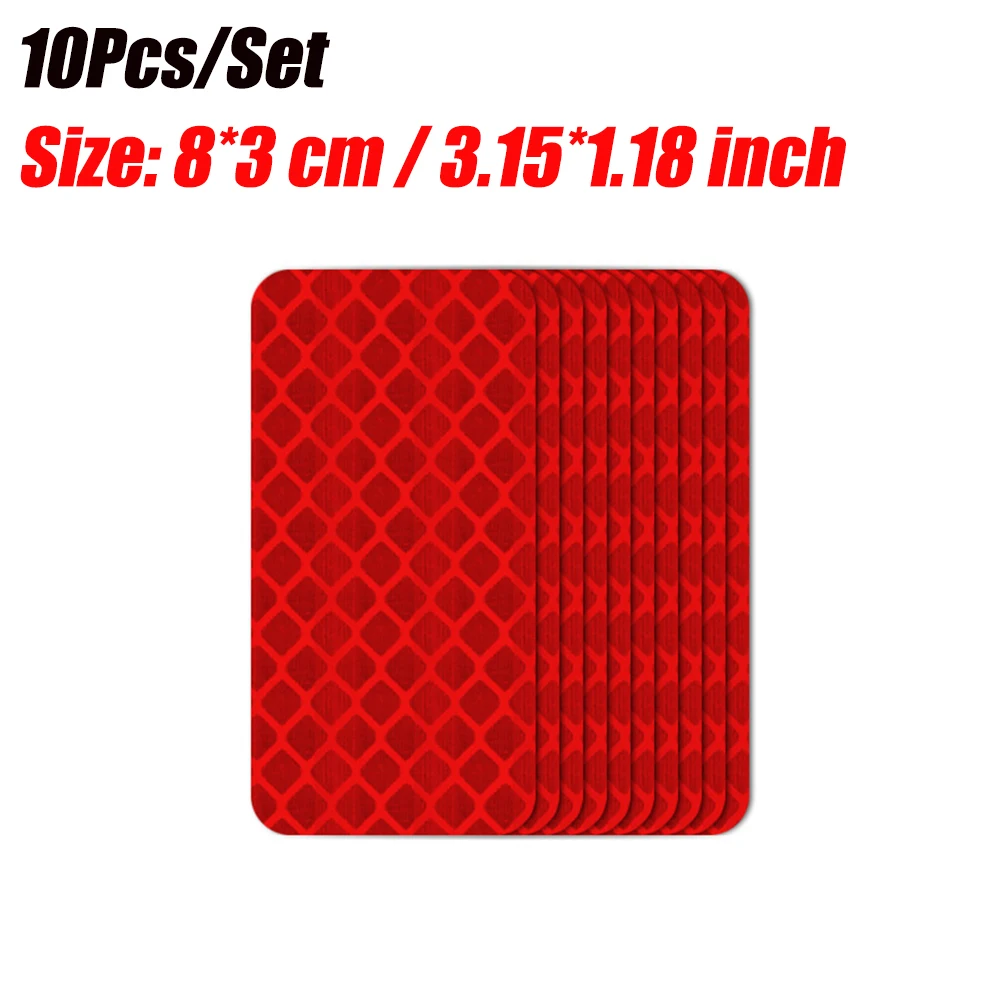 

10 шт./компл., светоотражающие наклейки на бампер автомобиля, улучшают ночное вождение, стиль безопасности для автомобиля, прицепа, грузовика, велосипеда, мотоцикла