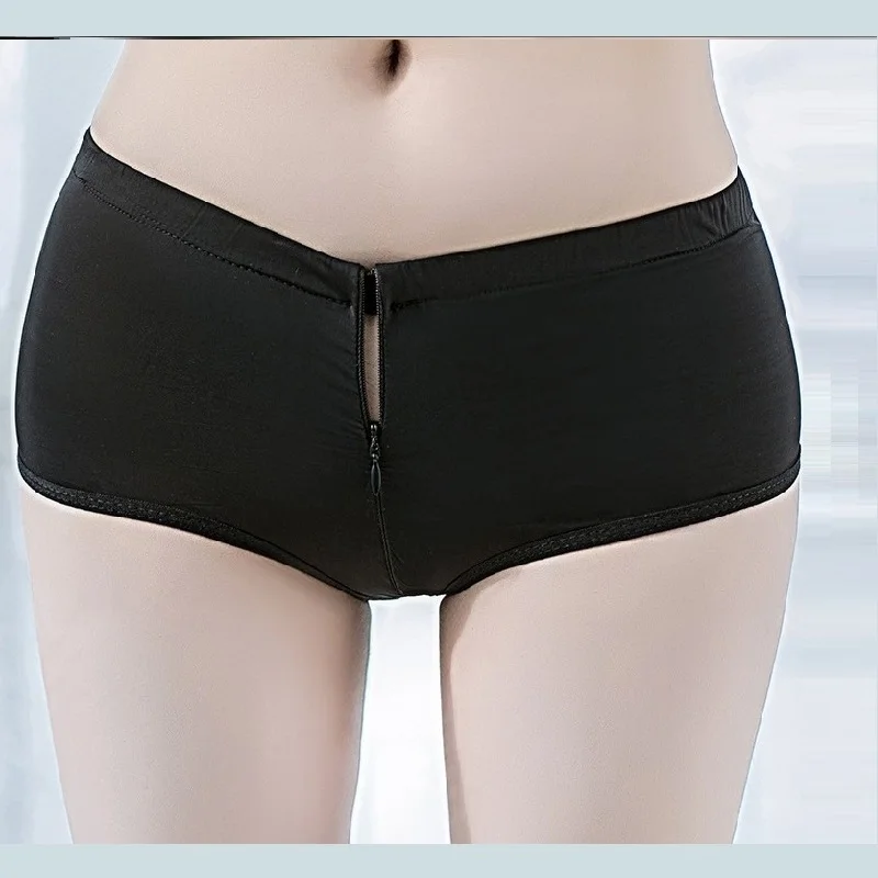 

Шорты женские с открытой промежностью, удобные кружевные короткие штаны на молнии, с открытой промежностью, для любителей свиданий и любовн...