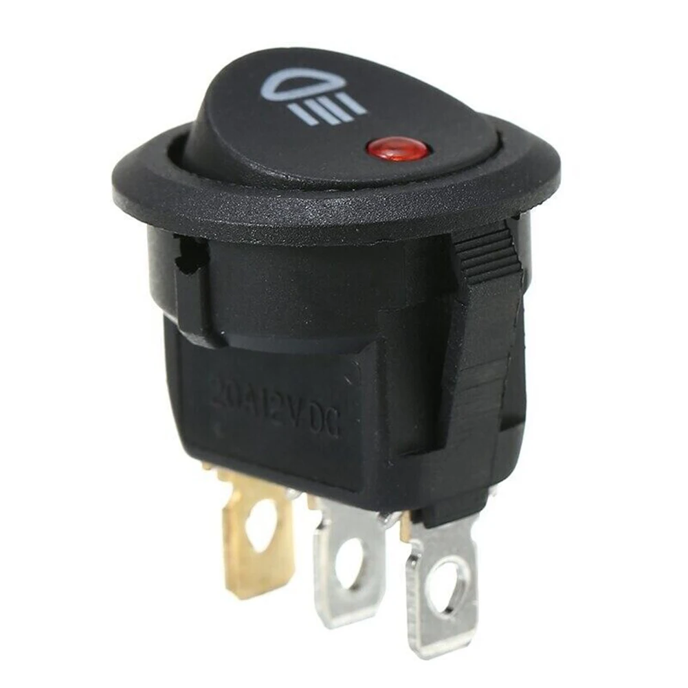 

23mm On Off Rocker Switch Round 12V Red Led Fog Light Lamp Symbol Car Van Truck For Automobile Circuit Switch Accessories