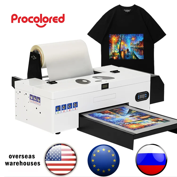 

FREE SHIPPING to USA Roll DTF Inkjet Printer Impresora XP600 L1800 DX5 DTF T Shirt Cloth Sticker Garment Printing Machine