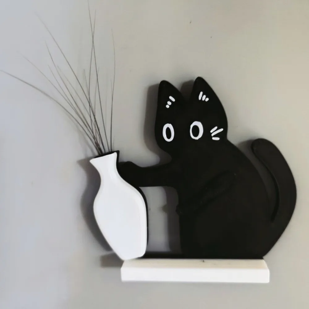 

Магнитные кошачьи усы, акрил, черный кот
