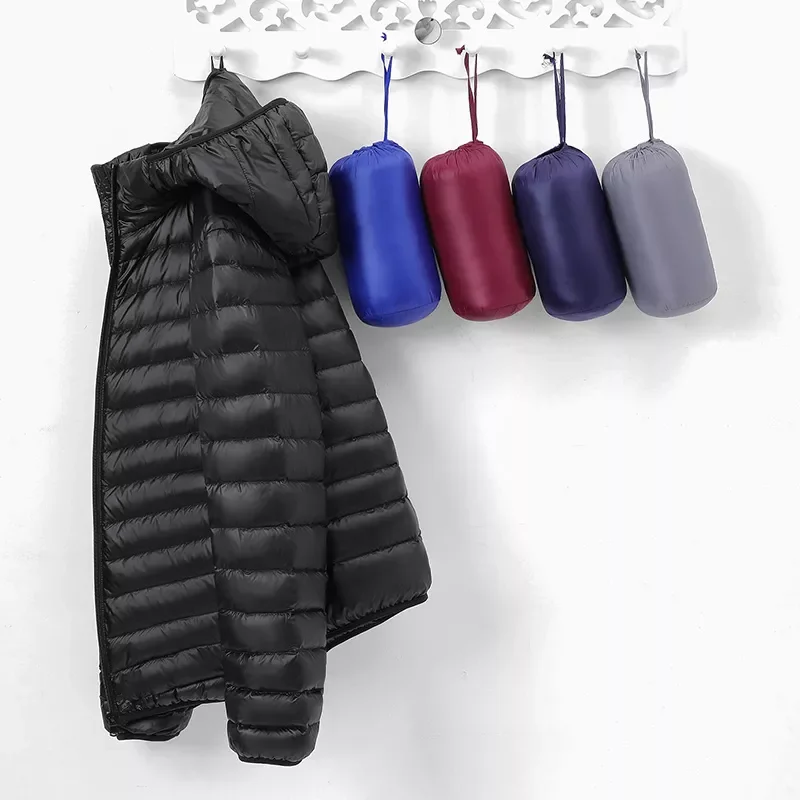 New2022 2021 Winter New Light Packable Down Jacket Men Autumn Fashion Slim Hooded Jacket Coat Plus Size Casual Brand Down Jacket