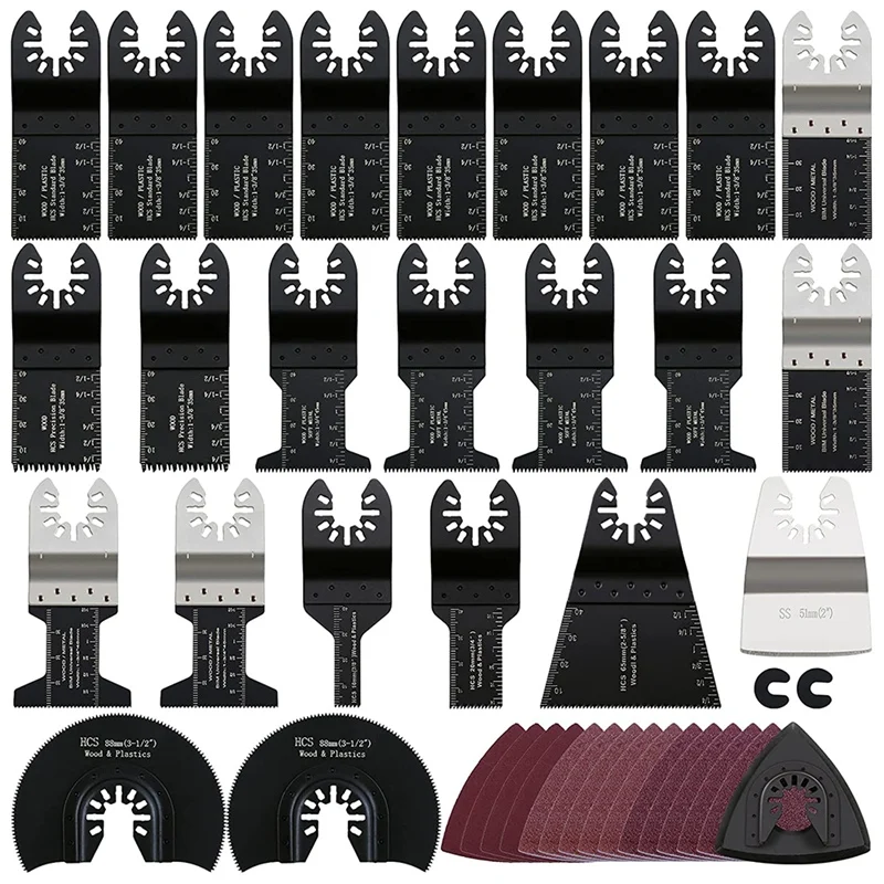

Oscillating Saw Blades, 41PCS Multitool Quick Release Blades For Wood Plastics Metal,With Dewalt Rockwell Porter