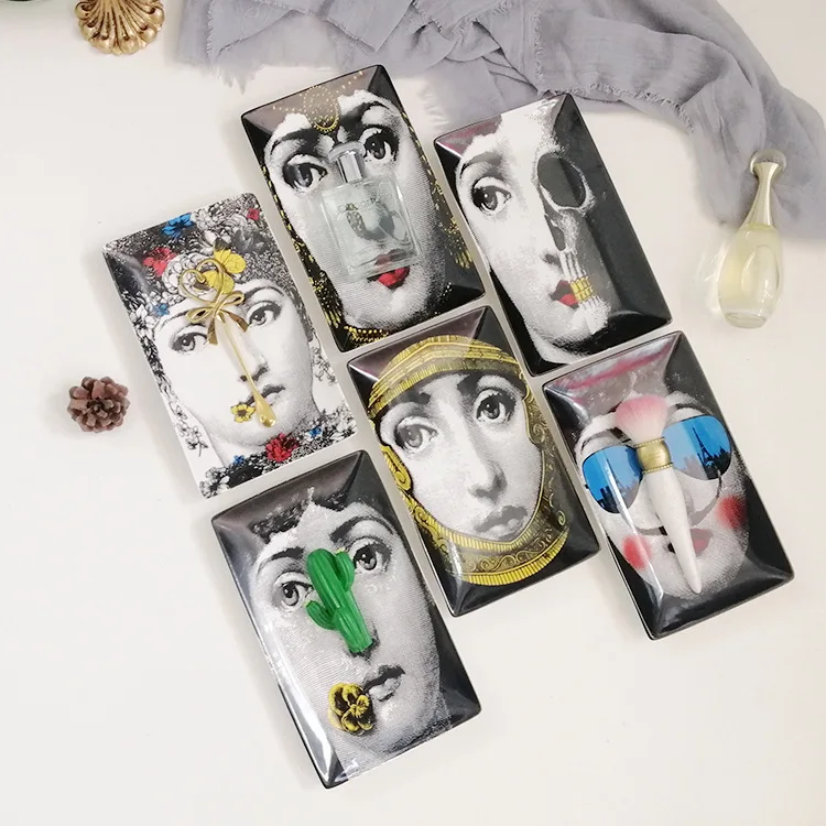 

Ceramic Plate Jewelry Storage Tray Fruit Candy Dish Makeup Storage Home Desktop Decor Accessories Vintage