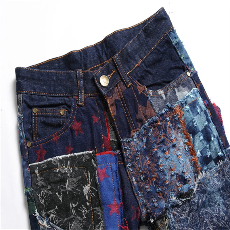 New Mens Clothing Trendy Streetwear Straight Leg Denim Pants Stretch Trousers Motorcycle Fashion Retro Vintage Biker Jeans Male