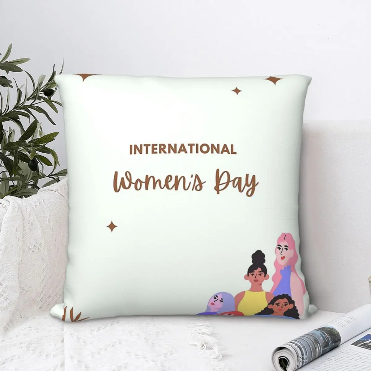 

Beauty Hug Pillowcase Women's Day Backpack Cushion Home DIY Printed Chair Coussin Covers Decorative
