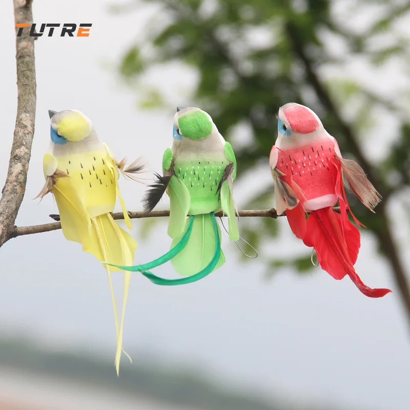 

6pcs/Set Simulation Feather Birds Models Fake Artificial Foam Animal Wedding Home Garden Figurine Ornament Miniature Decoration
