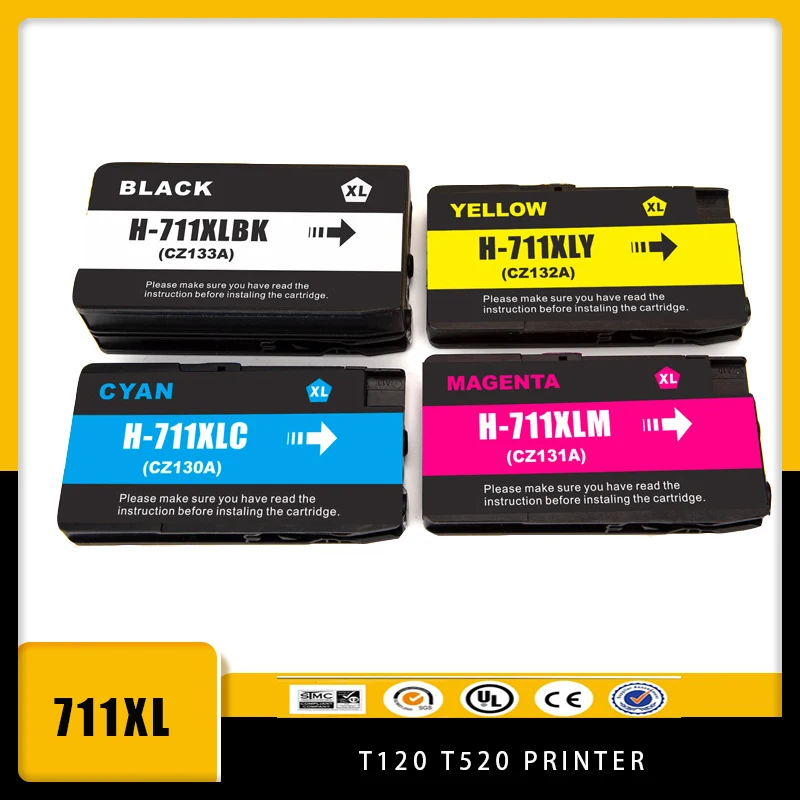 

Vilaxh For HP 711XL 711 HP711 Replacement Ink Cartridge Full With Ink Compatible For HP DesignJet T120 T520 Printer