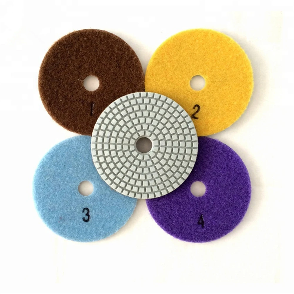 ST45 Factory Prices Diamond Abrasive Wet Granite Polishing Pads 5 Step Stone Slabs Grinding Disc for Angle Grinder 10PCS |