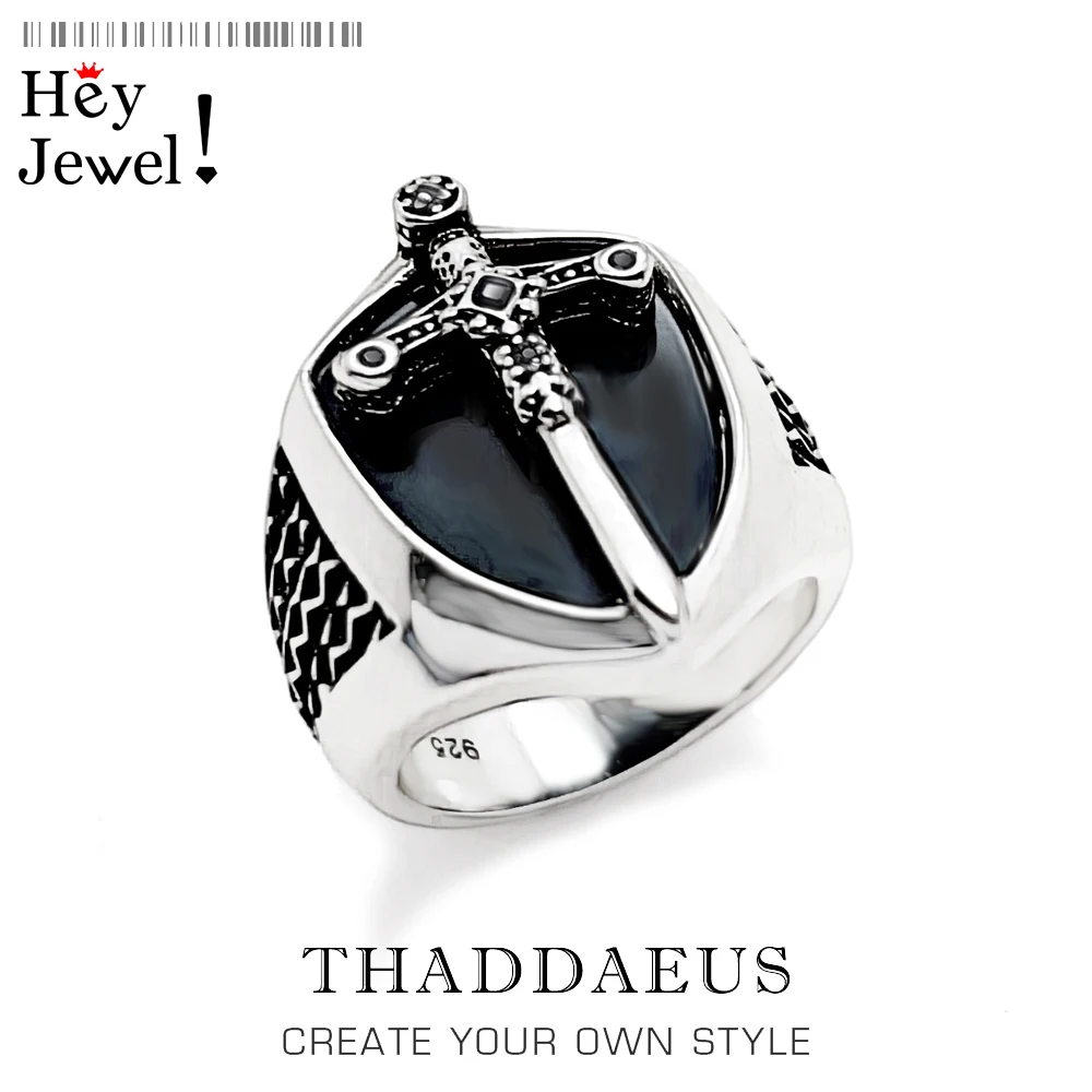

Signet Ring Mystical Sword in 925 Sterling Silver,Vintage Strength & Dignity Gift for Women Men,Europe 2022 Summer Fine Jewelry