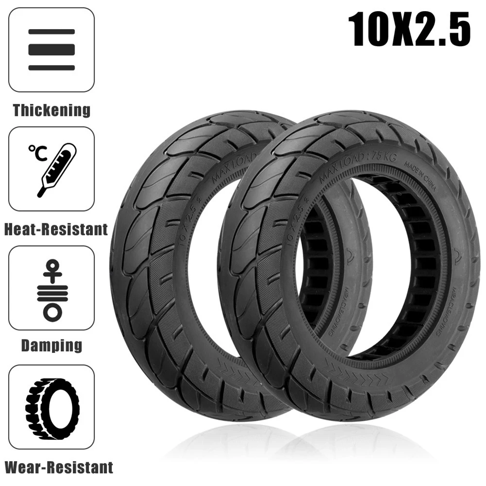 

10 дюймов 10x2,50 E-скутер сплошная шина 60/70-6,5 для Ninebot Max G30 электрический скутер черные резиновые шины заменяемые шины велосипедные детали