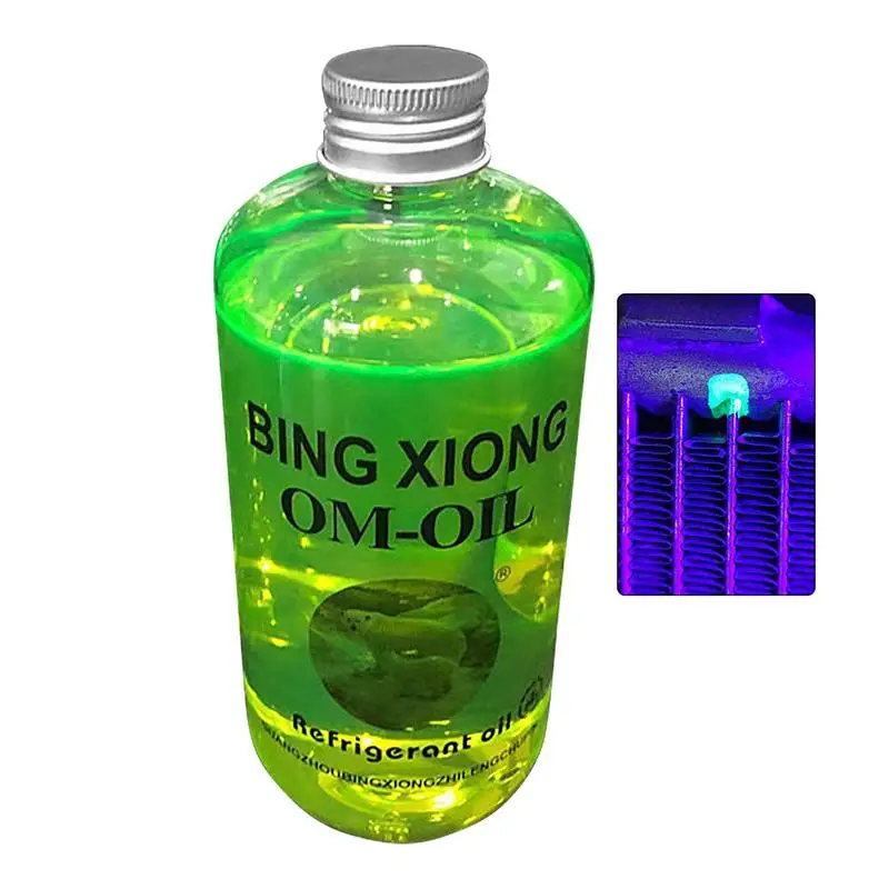 Refrigeration Oil Heavy-Duty Leak Detection Fluid Eco-Friendly A/C Zero-Leak 500ml Universal AC Refrigerant Oil Better