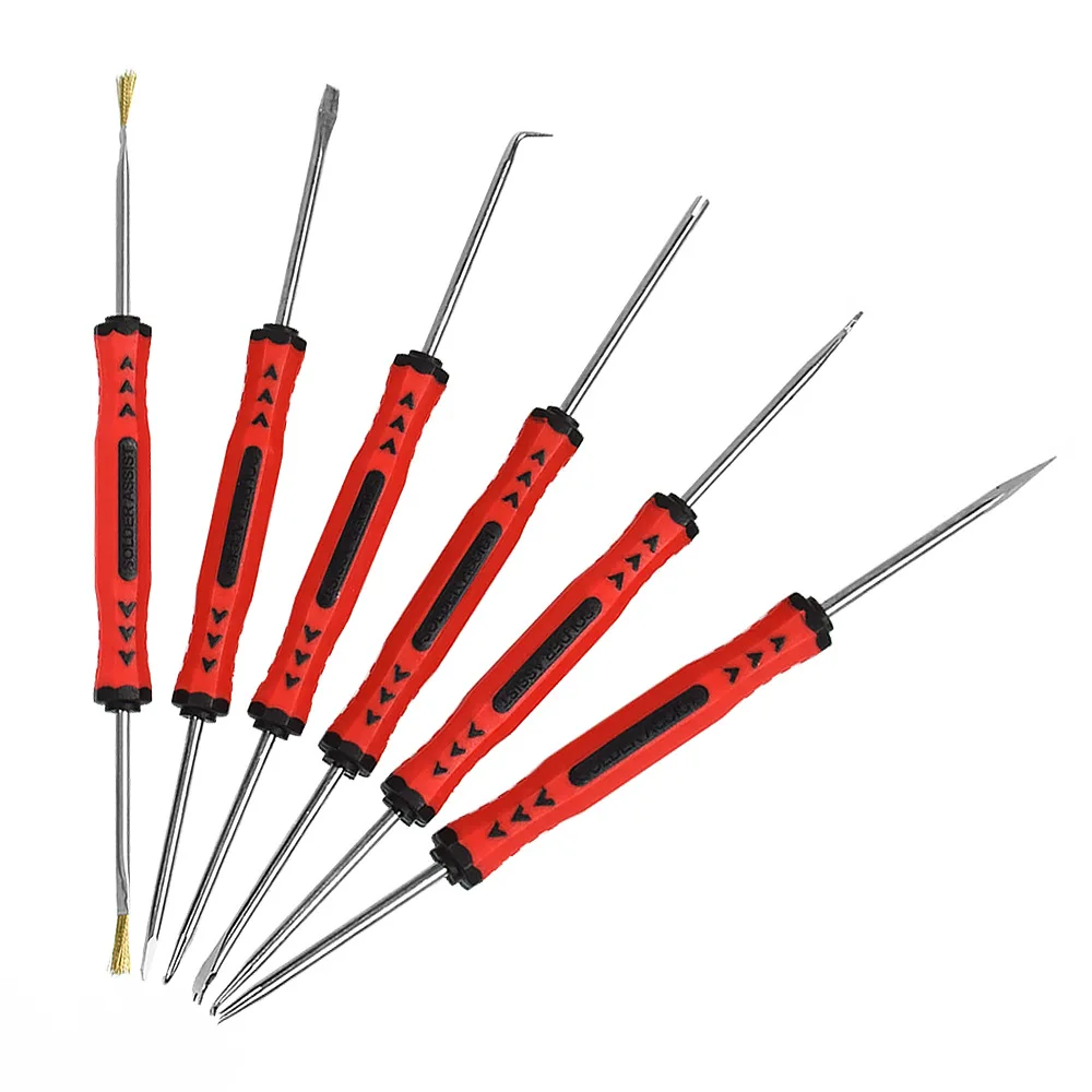 

6Pcs/set Desoldering Aid Tool Kit Solder Assist Hand 18cm Precision Components Grinding Cleaning Welding Assembly Repair Tool