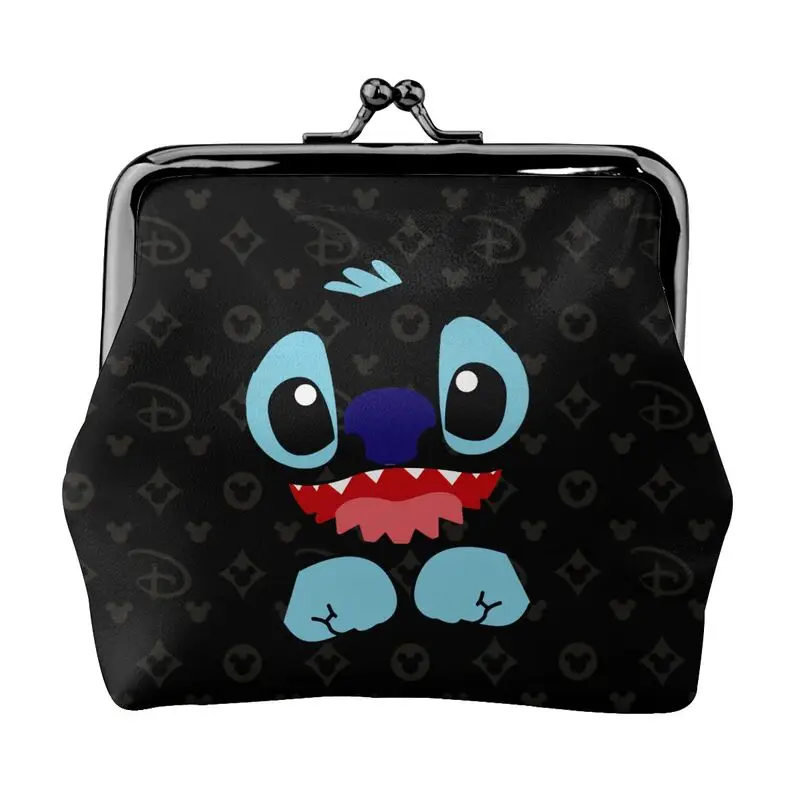 

Disney Brand Bag New Woman Cartoon Print Leather Kiss Lock Coin Purse Design Short Wallet High Quality Girl Clutch Card Holder