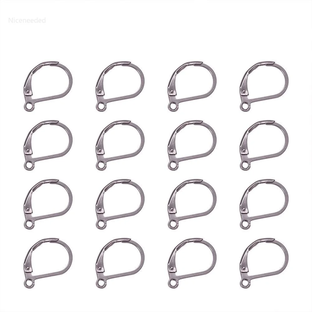 

100PCS 304 Stainless Steel Lever Back Hoop Earrings 10x15mm France Earring Hoop