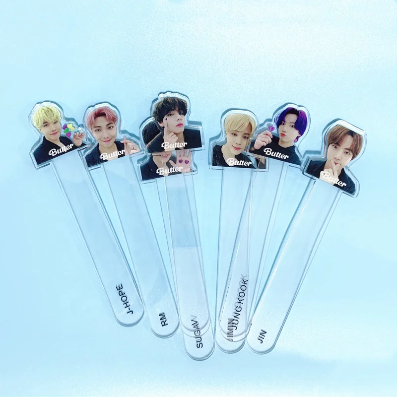 

Оптовая продажа, Kpop Bangtan Boys Group, прозрачная акриловая Закладка с маслом Bangtan Boys, фотореквизит, канцелярские принадлежности, коллекция подарко...