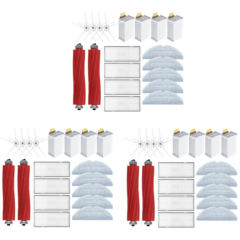 

3Set For Xiaomi Roborock S7 S7max S7maxv T7S Plus Vacuum Cleaner Main Side Brush Mop Cloth HEPA Filter Dust Bags