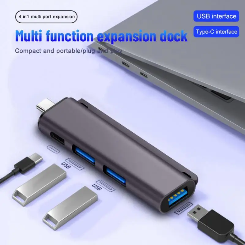 

4 In 1 Mini Usb 2.0 External Splitter 4 Port Multiple Expander High-speed 4 In 1 Type-c Hub Usb C Adapter 4 Port Usb Hub 480mbps