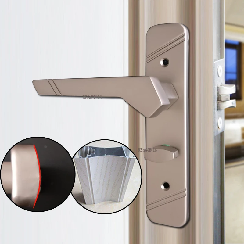 

Дверной замок с алюминиевым профилем, защелкой и рычажной ручкой