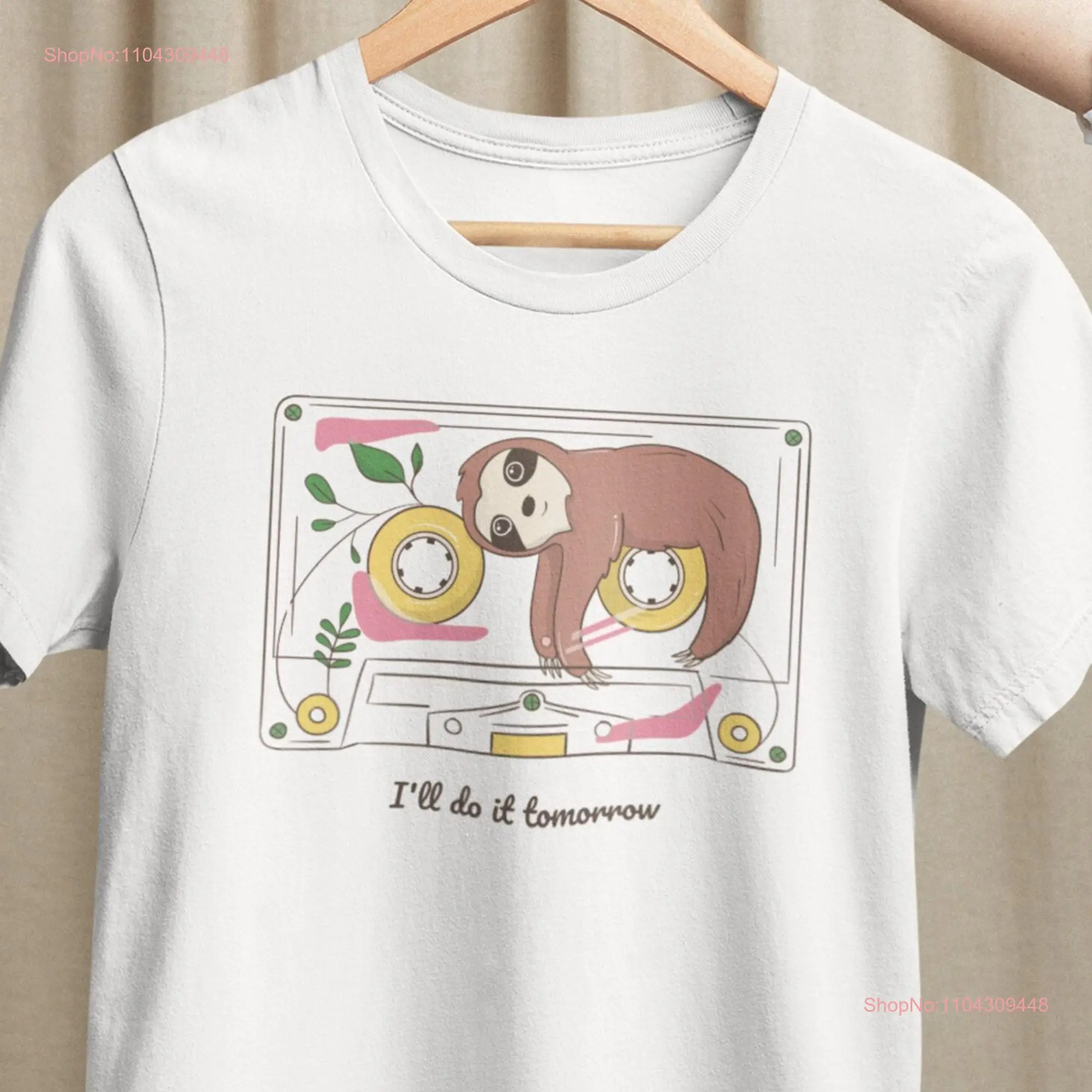 Футболка Я делаю это завтра с милым ленивцем любитель животных забавная для