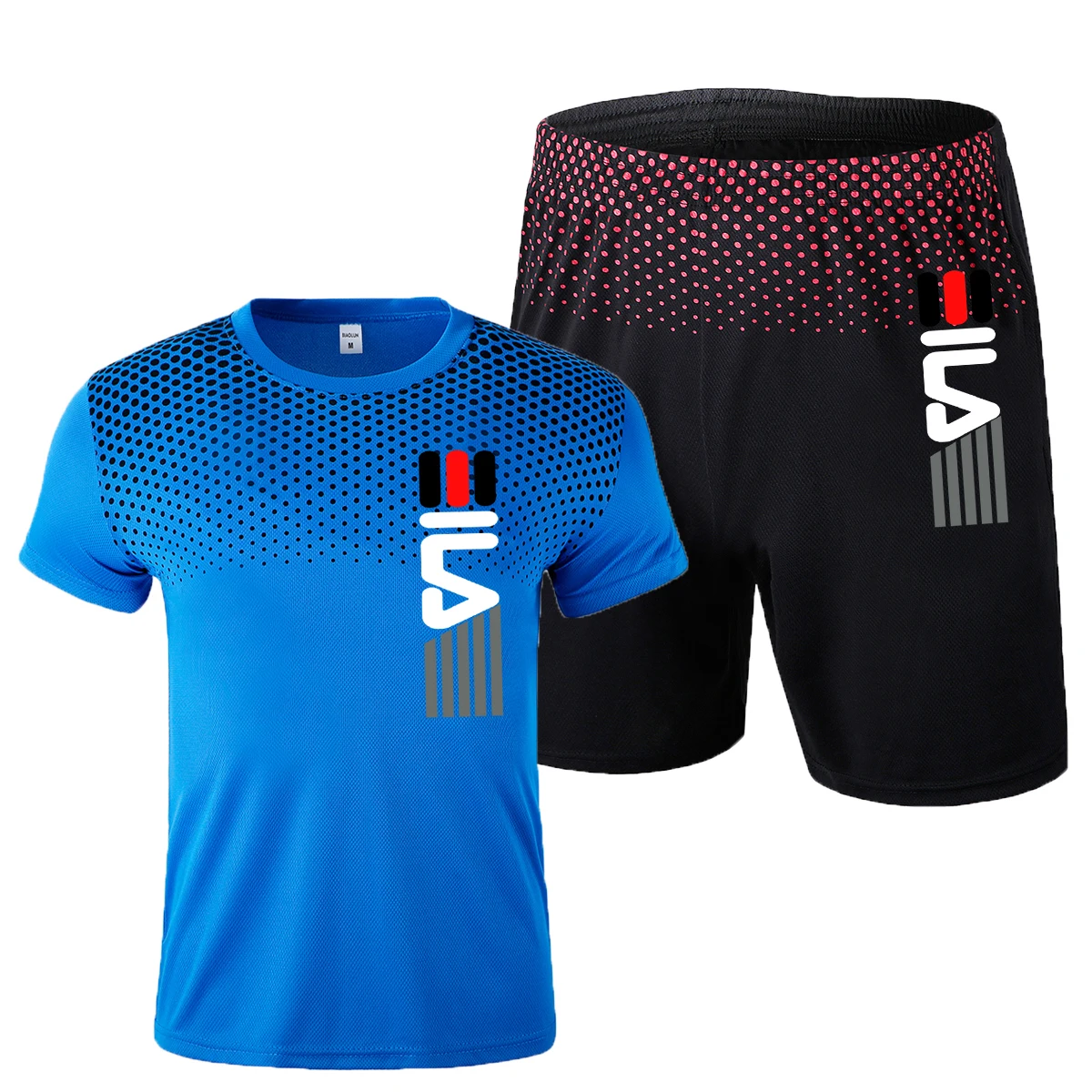 

2023 New Trend Summer Men's Fashion Fitness Sets Brand T-shirts and shorts 2 PC Outfits Casual Sportswear Suit Men Clothing