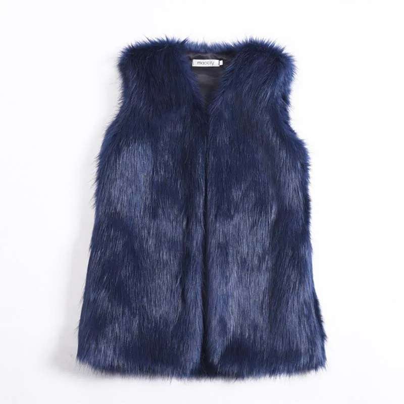 New Winter Solid Colors Fox Fur Coat Women Man Fashion Warm Fur Coats Outerwear Fake Fur Shawl Knit Women Clothing Vest