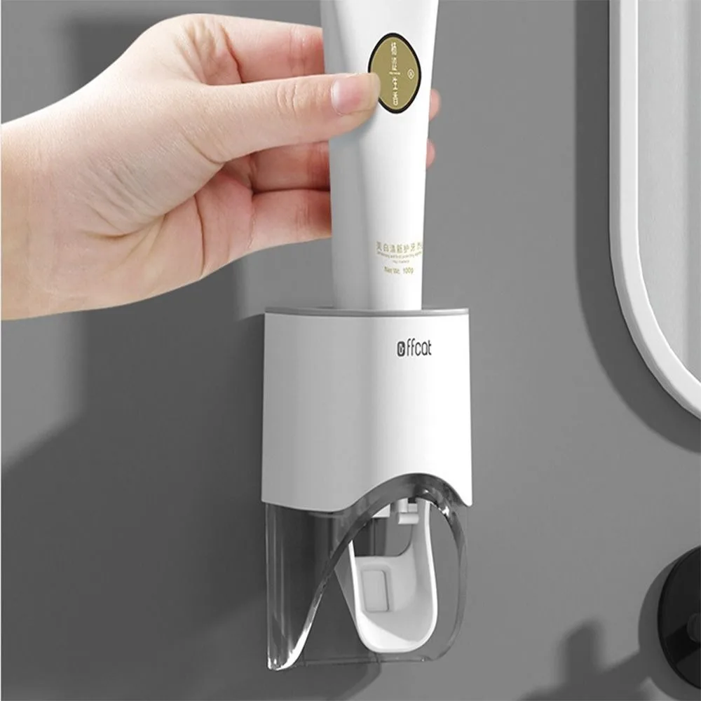 Белый автоматический диспенсер для зубной пасты |