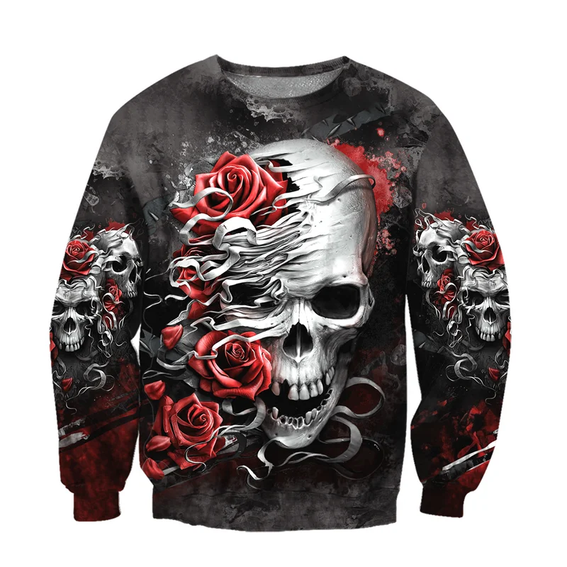 Модные забавные мужские толстовки и свитшоты с 3D-принтом в виде розового черепа