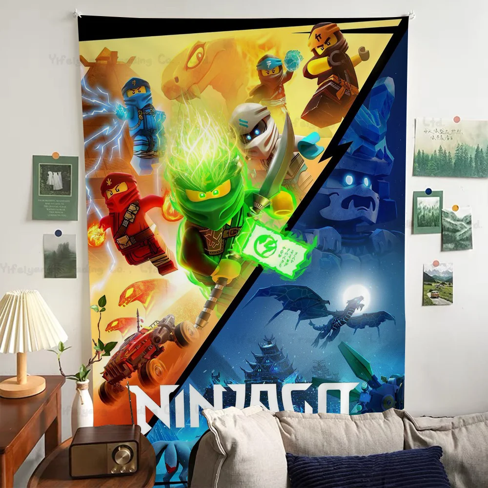 Cool Cartoon-N-Ninjago Printed Large Wall Tapestry Hanging Tarot Hippie Rugs Dorm Home Decor