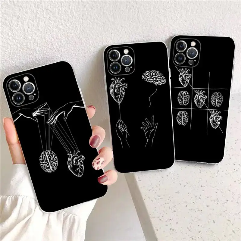 

Medical Human Organs Brain Phone Case For iPhone XR X XS Max 14 13 Pro Max 11 12 Mini 6 7 8 plus SE 2020 Printing Cover